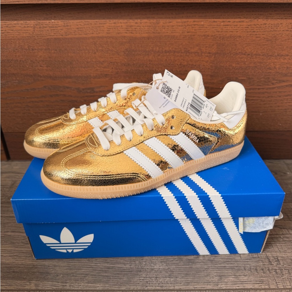 adidas Gold and White Women's Sneakers